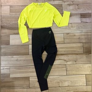 Gymshark Yellow and Black Leggings